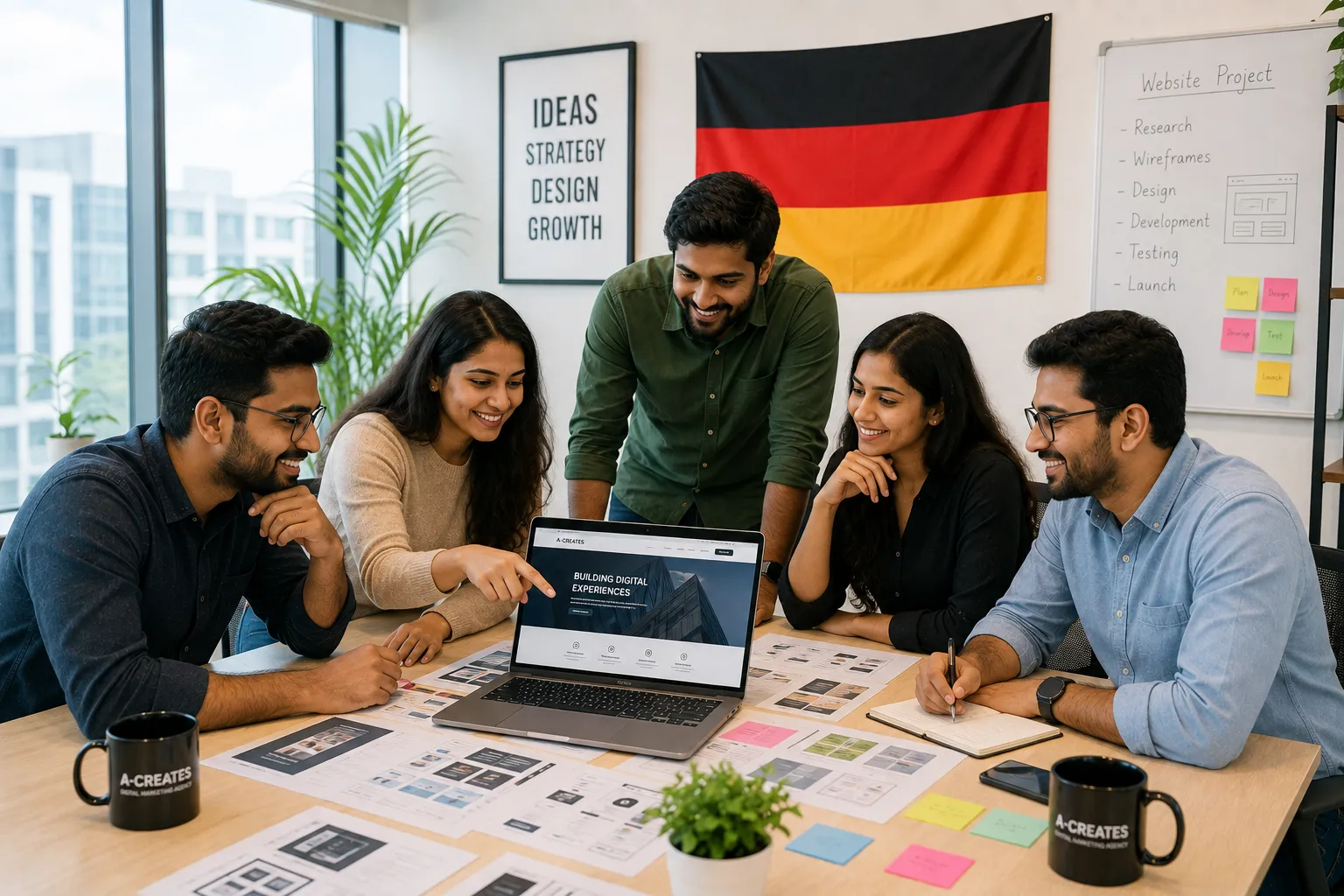 A-Creates digital marketing agency services in Germany - website design, social media, ads and content marketing