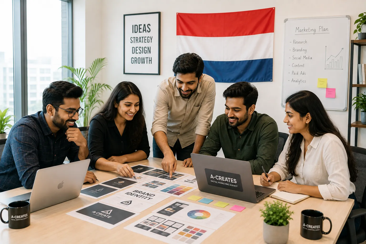 A-Creates digital marketing agency services in the Netherlands - website design, social media, ads and content marketing