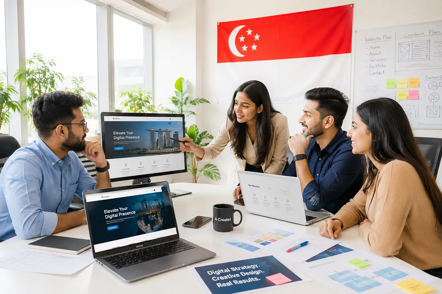 A-Creates digital marketing agency services in Singapore - website design, social media, ads and content marketing