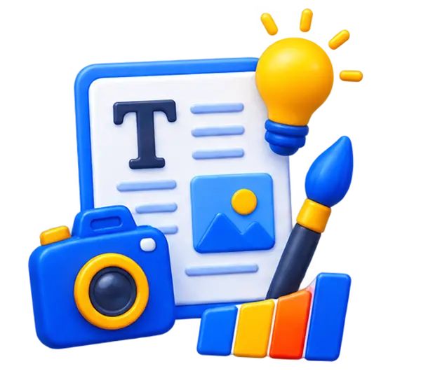 Content and creative marketing services icon
