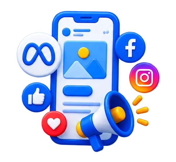 Meta Ads Facebook and Instagram advertising icon