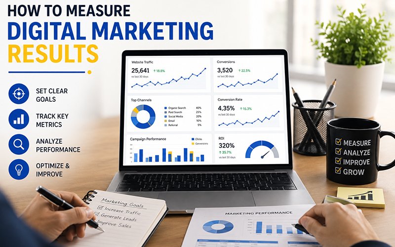 KPI analytics dashboard showing CTR, conversion rate and traffic charts
